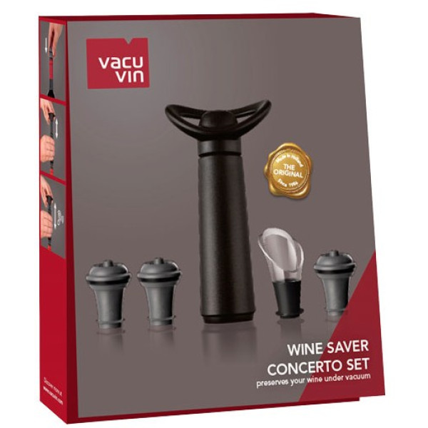 Фото - Набор для бара Vacu Vin WINE SAVER CONCERTO GIFT SET BLACK 5 пр. (09876606)