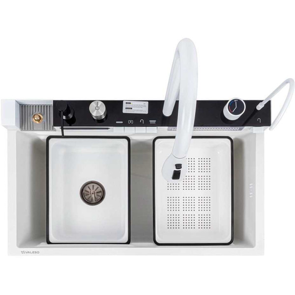 Фото - Мийка кухонна VALESO Handmade "Водоспад" (ДЕКОР) 75x45 біла