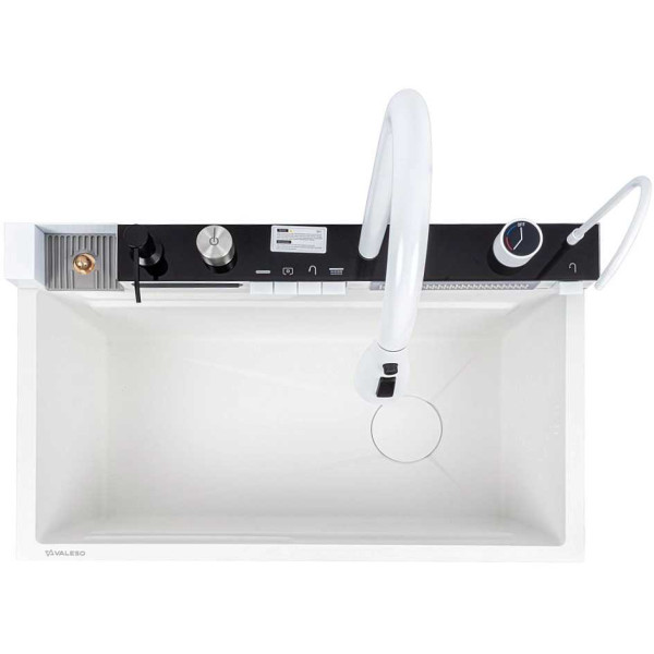 Фото - Мийка кухонна VALESO Handmade "Водоспад" (ДЕКОР) 75x45 біла