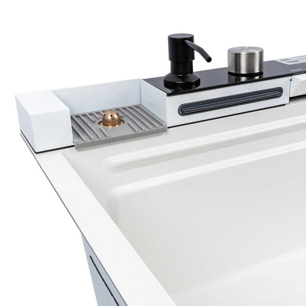 Фото - Мийка кухонна VALESO Handmade "Водоспад" (ДЕКОР) 75x45 біла