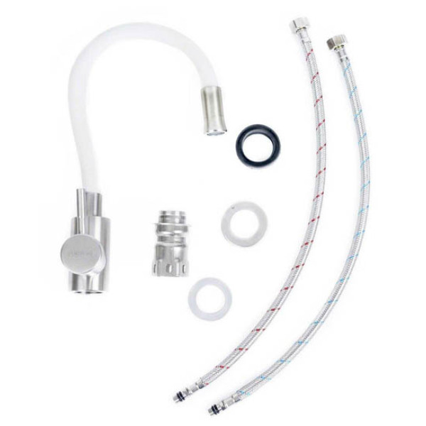 Фото - Смеситель кухонный VALESO KT 91 белый гибкий