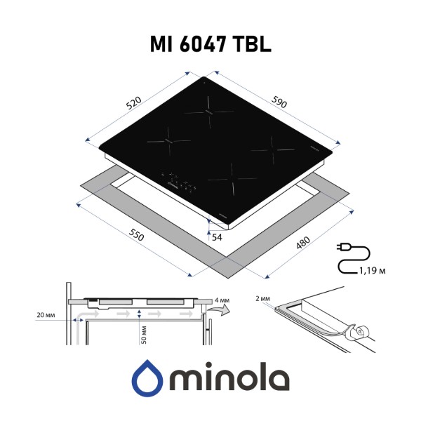 Фото - Варильна поверхня електрична Minola MI 6047 TBL