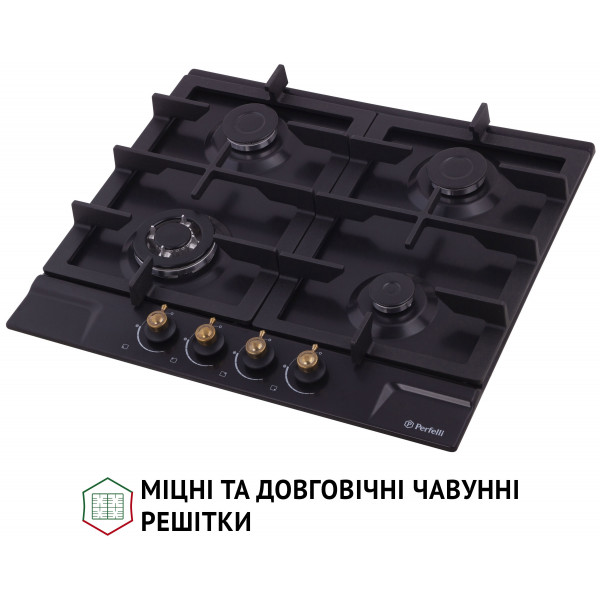 Фото - Варочная панель газовая Perfelli HGM 61637 BL RETRO