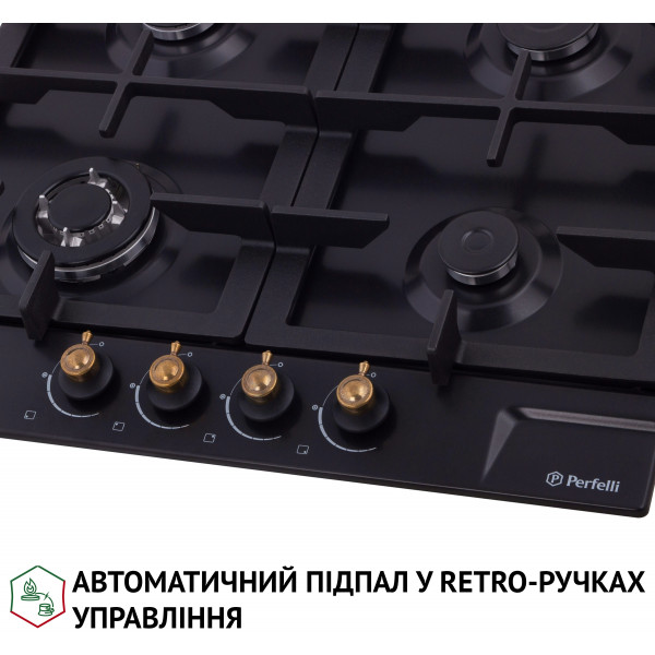 Фото - Варочная панель газовая Perfelli HGM 61637 BL RETRO
