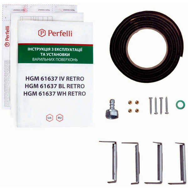 Фото - Варочная панель газовая Perfelli HGM 61637 BL RETRO