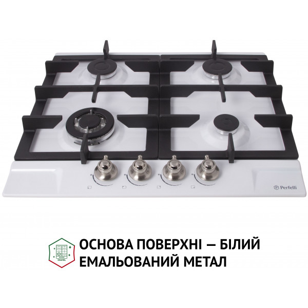 Фото - Варильна поверхня газова Perfelli HGM 61637 WH RETRO