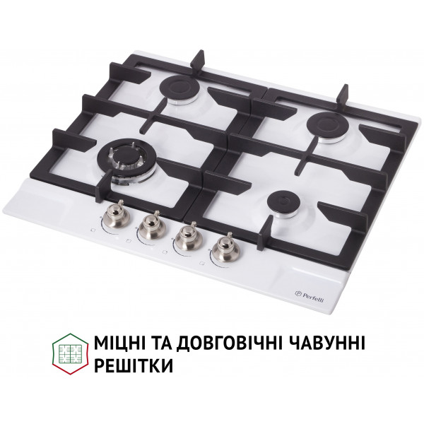 Фото - Варильна поверхня газова Perfelli HGM 61637 WH RETRO