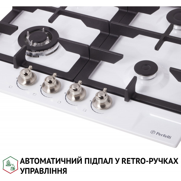 Фото - Варильна поверхня газова Perfelli HGM 61637 WH RETRO