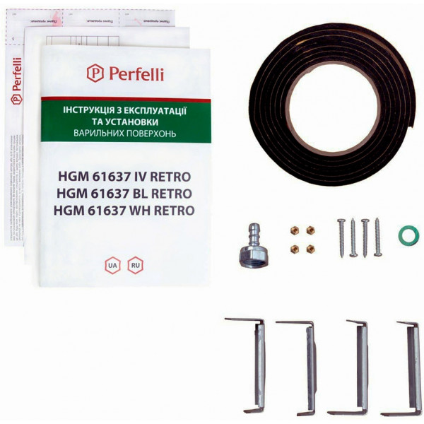 Фото - Варильна поверхня газова Perfelli HGM 61637 WH RETRO