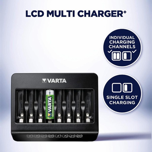Фото - З/пристрій для акумуляторів AA/AAA Varta LCD Multi Charger Plus (57681101401)