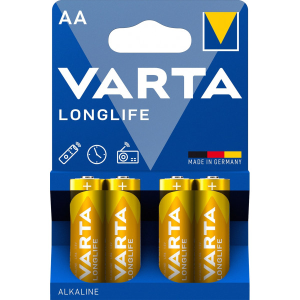 Фото - Батарейка тип AA Varta LONGLIFE AA BLI 4 ALKALINE
