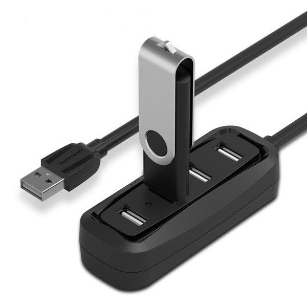 Фото - Хаб USB Vention USB Hub 4-Port 2.0 Black 0.15 m (VAS-J43-B015)