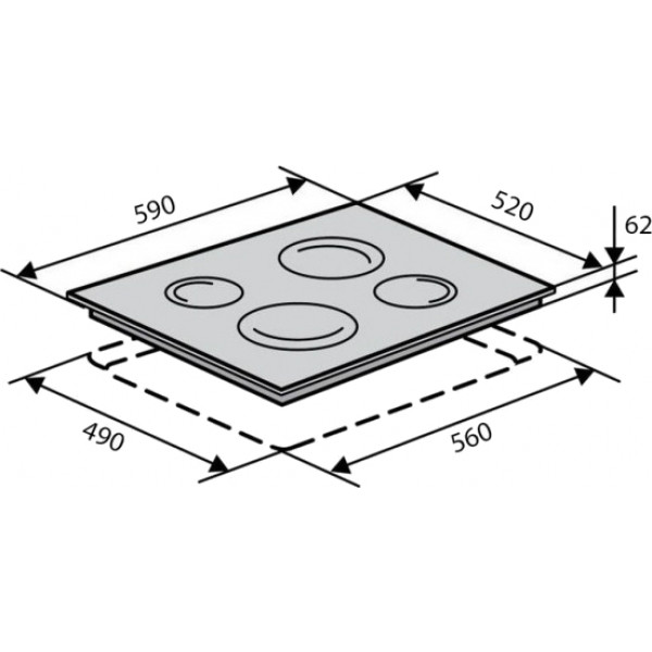 Фото - Варильна поверхня  електрична Ventolux VB 60 TC