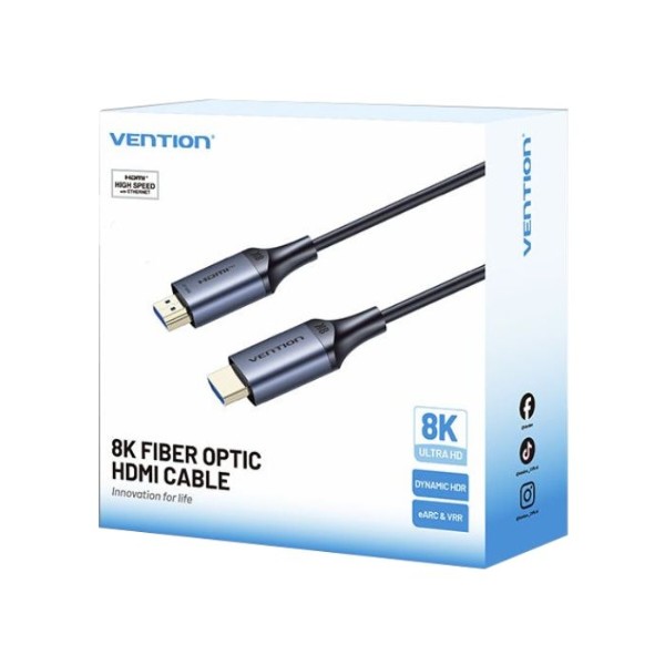 Фото - Кабель HDMI Vention HDMI M - M, 30.0м, V2.1, Optical 8K 60Гц 48Gbps Aluminum Alloy gray (ALTHT)