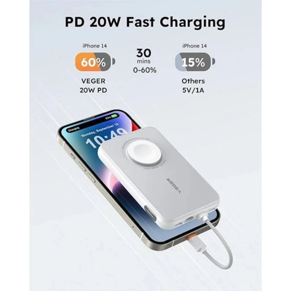 Фото - Батарея мобільна Veger V1171 10000mAh 20W White (X001XEVZ3L)