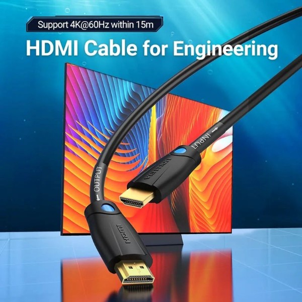 Фото - Кабель HDMI Vention HDMI M - M 5.0 м V2.0 Engineering 4K PVC Black (AAMBJ)