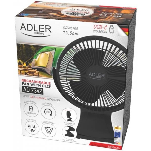 Фото - Вентилятор настільний Adler AD 7342 Black
