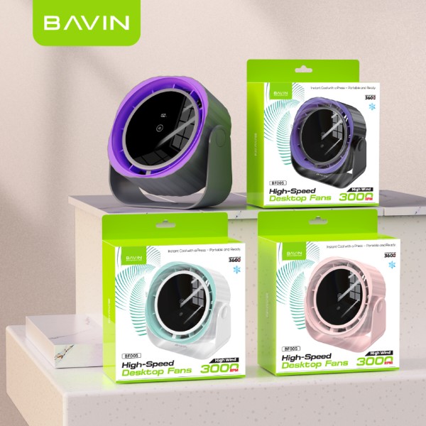 Фото - Вентилятор портативный Bavin High-Speed FUN 3000RPM Pink (BF-005 PK)