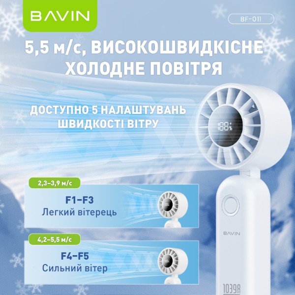 Фото - Вентилятор портативный Bavin TURBO FUN 10398RPM Blue (BF-011 BL)