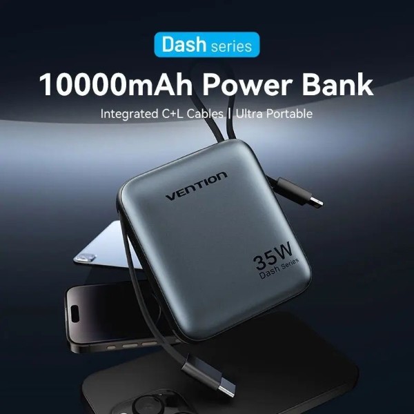 Фото - Батарея мобильная Vention 10000mAh 35W PD, USB-C In/Out (FHFH0)