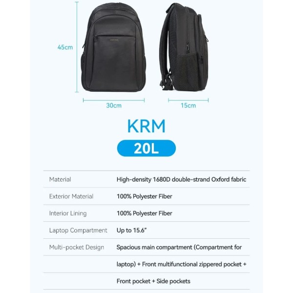 Фото - Рюкзак для ноутбуку Vention 15.6" 20л (KRMB0)