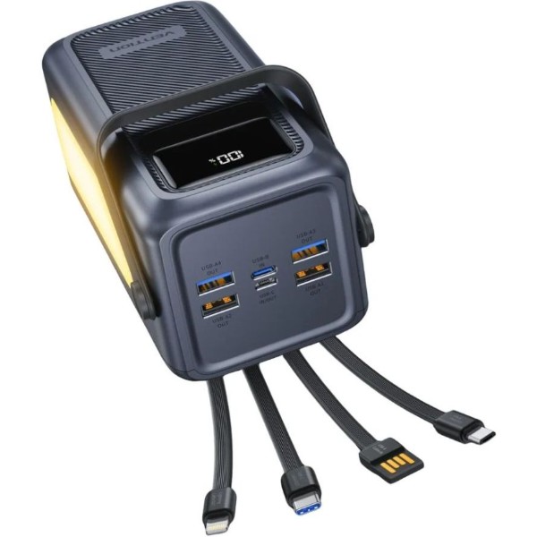 Фото - Батарея мобільна Vention 50000mAh 22.5W with Built-in cables Gray (FKWH0)
