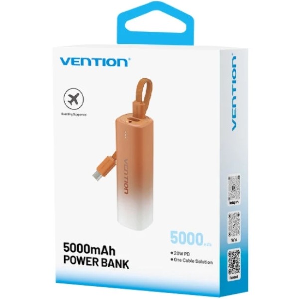 Фото - Батарея мобільна Vention 5000mAh 20W PD, USB-C In/Out (FHWJ0)