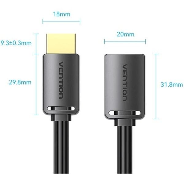 Фото - Кабель HDMI Vention HDMI M - F V2.0, 0.5м 4K 60Гц PVC (AHCBD)