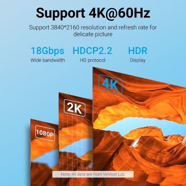 Фото - Кабель HDMI Vention HDMI M - M, 3.0 м, V2.0, 4K 60 Гц, Aluminum Alloy, Ultra Thin (ALEHI)