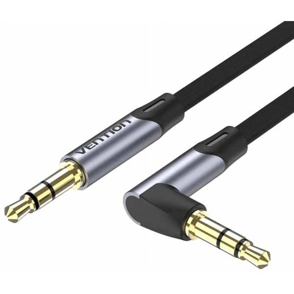 Фото - Кабель 3.5 мм - 3.5 мм Vention AUX Audio TRS M/M, кут 90°, 0.05м gray, Aluminum Alloy (BANHD)