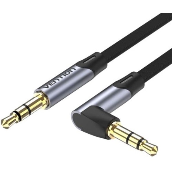 Фото - Кабель 3.5 мм - 3.5 мм Vention AUX Audio TRS M/M, кут 90°, 5.0м, gray, Aluminum Alloy (BANHJ)