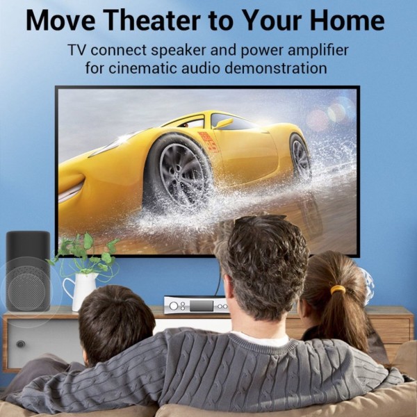 Фото - Кабель Optical Vention Audio Toslink M/M - S/PDIF, 1м, Dolby Digital 5.1, gray (BAVHF)