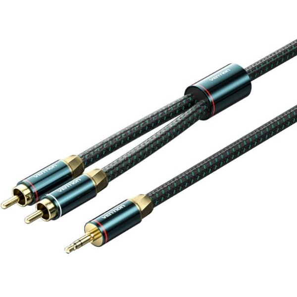 Фото - Кабель RCA Vention AUX Audio HiFi TRS 3.5мм - RCAx2 M/M 3 м Green (BCSGI)