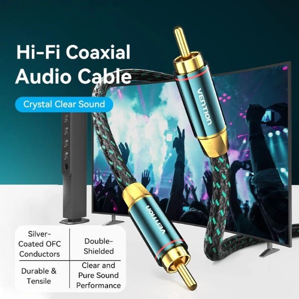 Фото - Кабель USB type A - USB type A Vention AUX coaxial HiFi RCA M/M 1 м Green (BCTGF)