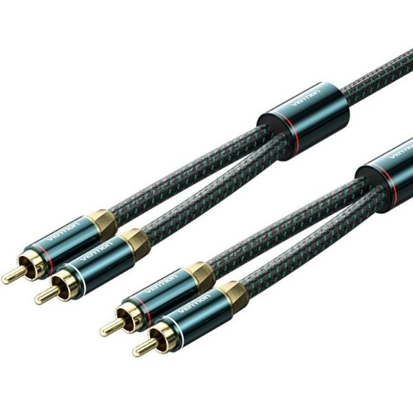 Фото - Кабель USB type A - USB type A Vention AUX Audio HiFi 2RCAx2 M/M 5 м Green (BCUGJ)
