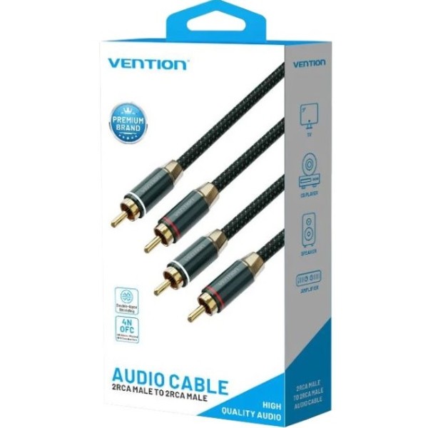 Фото - Кабель USB type A - USB type A Vention AUX Audio HiFi 2RCAx2 M/M 5 м Green (BCUGJ)