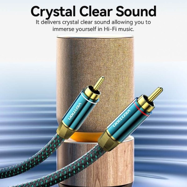 Фото - Кабель USB type A - USB type A Vention AUX Audio HiFi 2RCAx2 M/M 5 м Green (BCUGJ)