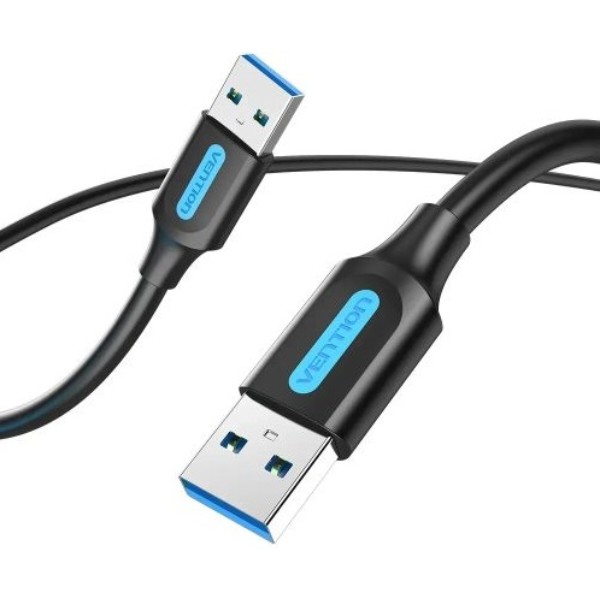 Фото - Кабель USB Type-A - USB Type-A Vention USB 3.0 AM-AM 1 м Black (CONBF)