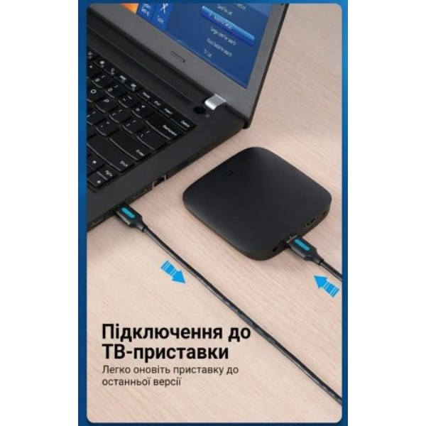 Фото - Кабель USB Type-A - USB Type-A Vention USB 3.0 AM-AM 1.5 м Black (CONBG)