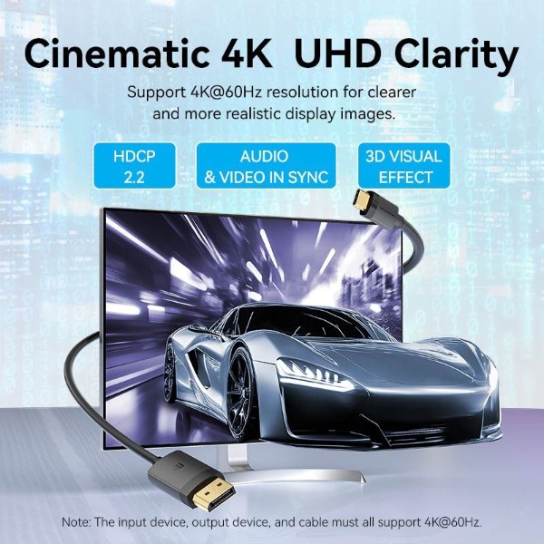 Фото - Кабель Vention USB 3.1 Type-C M - DisplayPort M 1 м Black (CRJBF)