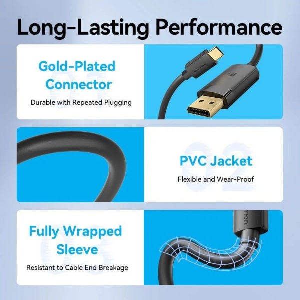 Фото - Кабель Vention USB 3.1 Type-C M - DisplayPort M 1 м Black (CRJBF)