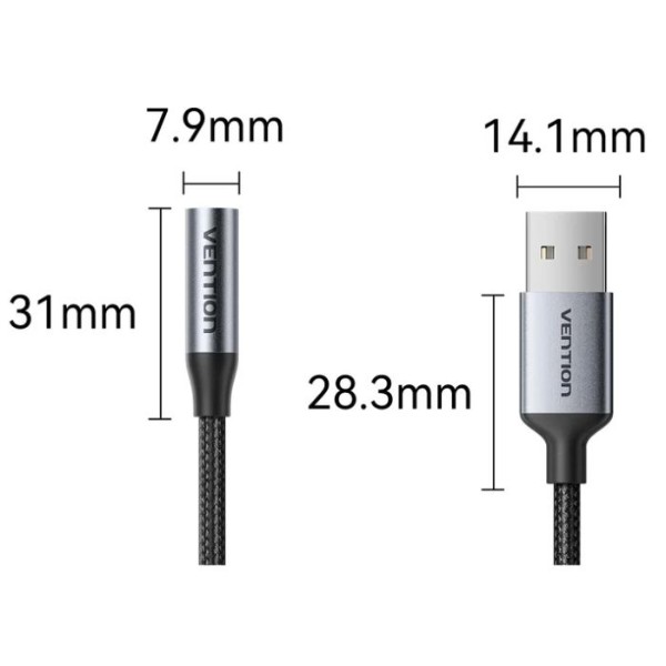 Фото - Звуковая карта Vention USB AUX jack TRRS 0.25 м (CVFHC)