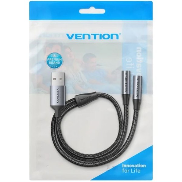 Фото - Звуковая карта Vention USB AUX jack 2*TRS (Mic+Ear) 0.25 м (CVHHC)