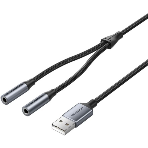 Фото - Звуковая карта Vention USB AUX jack 2*TRS (Mic+Ear) 0.25 м (CVHHC)