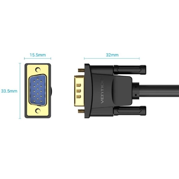 Фото - Кабель Vention VGA 15M-15M 8 м Black (DAEBK)