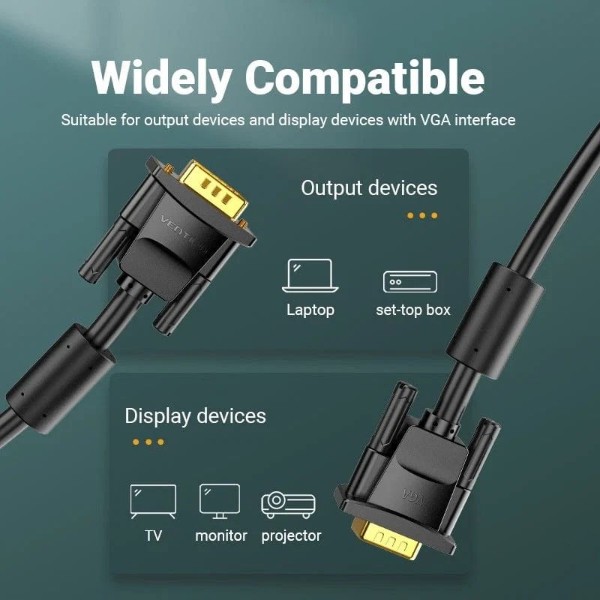 Фото - Кабель Vention VGA 15M-15M 8 м Black (DAEBK)