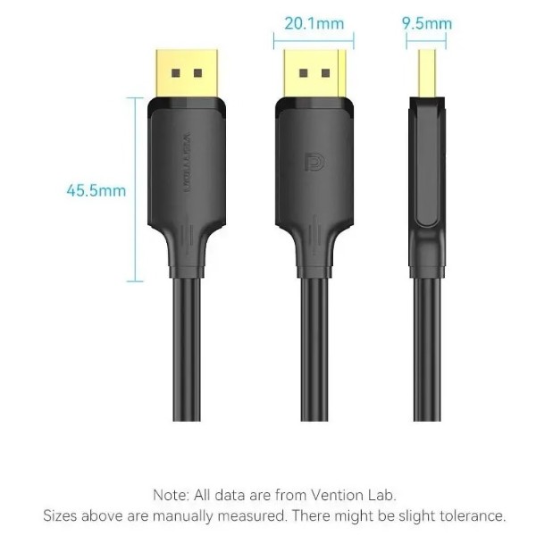Фото - Кабель Vention DisplayPort M - M 1 м V1.2 4 Black (HAKBF)