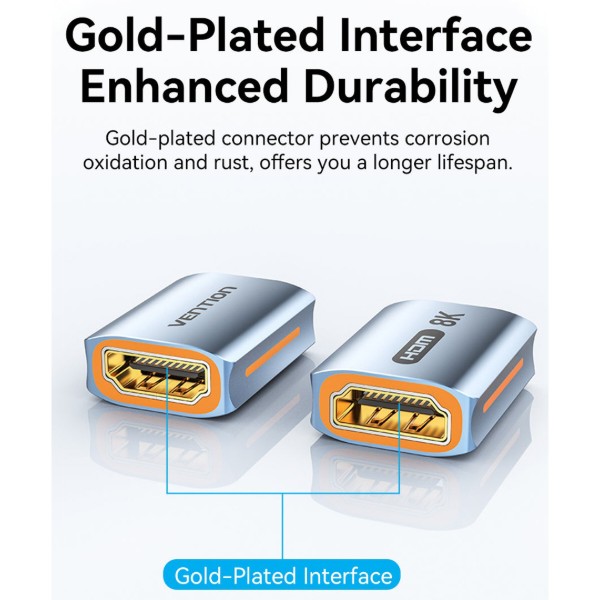 Фото - Переходник HDMI Vention HDMI F -> HDMI F, 8K 60Гц, Aluminium alloy blue (AIUH0)