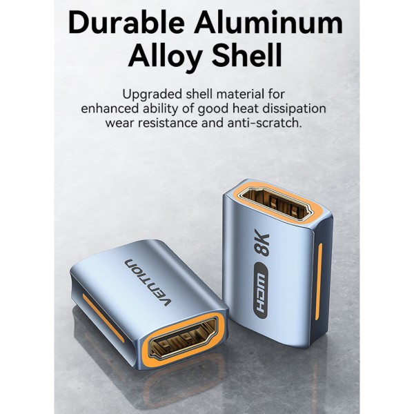 Фото - Переходник HDMI Vention HDMI F -> HDMI F, 8K 60Гц, Aluminium alloy blue (AIUH0)