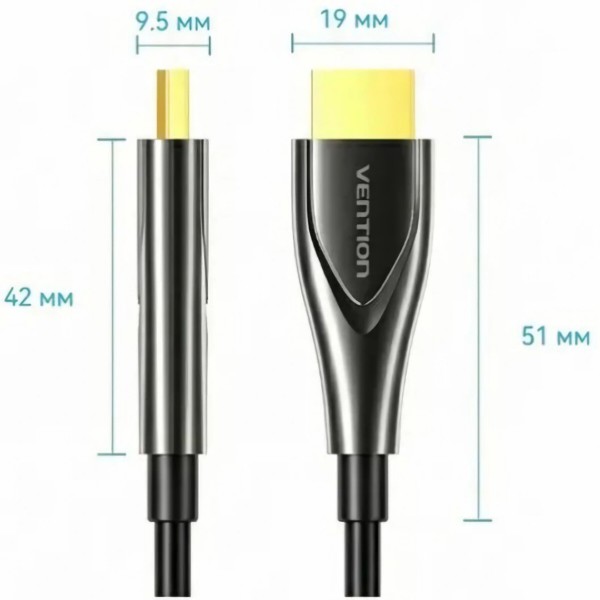 Фото - Кабель HDMI Vention HDMI M - M, 70.0м, V2.0, Optical 4K 60Гц Black Zinc Alloy (ALSBAX)